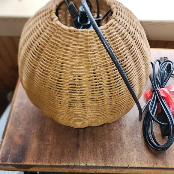 COPY - NWOB Allen & Roth Swag Pendant Light Rattan Shade Boho - Picture 10 of 10